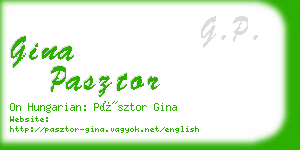 gina pasztor business card
